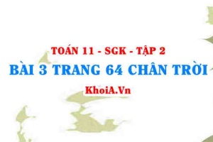 Bài 3 trang 64 Toán 11 Tập 2 Chân trời sáng tạo